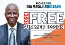 Oba Magaji to Organises Summer lessons for Junior, Senior school